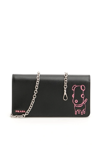 Shop Prada Malia Minibag In Black,pink