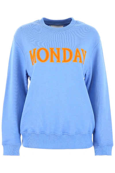Shop Alberta Ferretti Monday Sweatshirt In Light Blue,orange