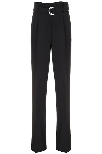 Shop Michael Michael Kors Belted Palazzo Trousers In Black