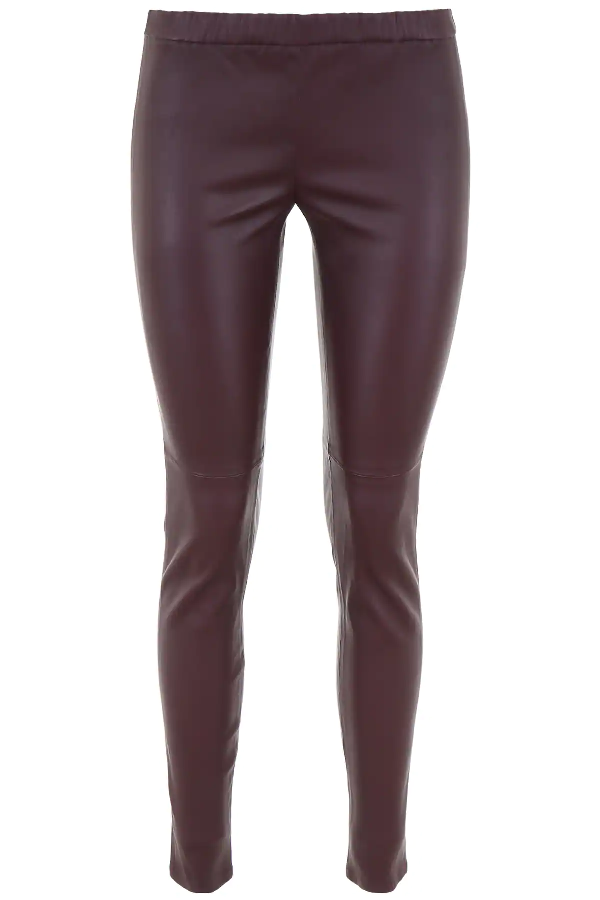 purple leather leggings