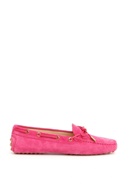 Shop Tod's Heaven Gommino Loafers In Fuchsia,pink