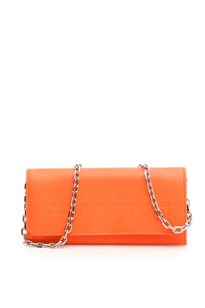 Shop Calvin Klein 205w39nyc Wallet On Chain In Orange