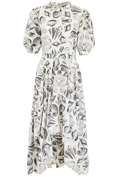 Shop Alexander Mcqueen Shell Print Dress In White,black