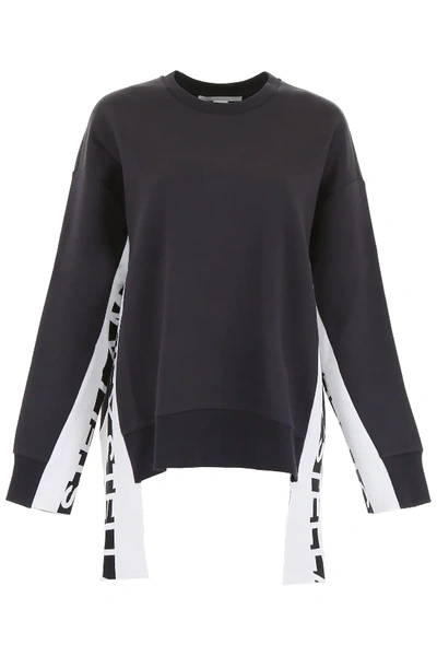 Shop Stella Mccartney Sweatshirt With Logo Band In Black,white