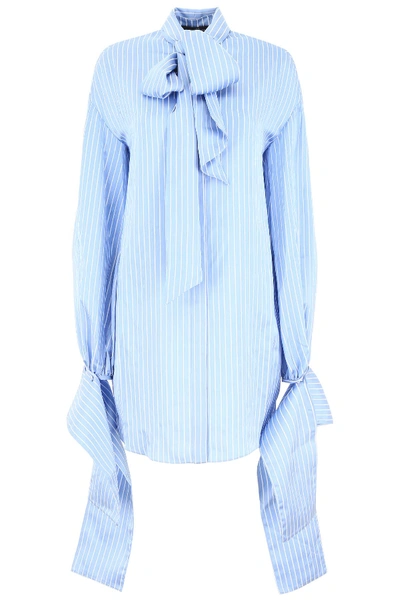 Shop Rokh Shirt With Open Back In White,light Blue