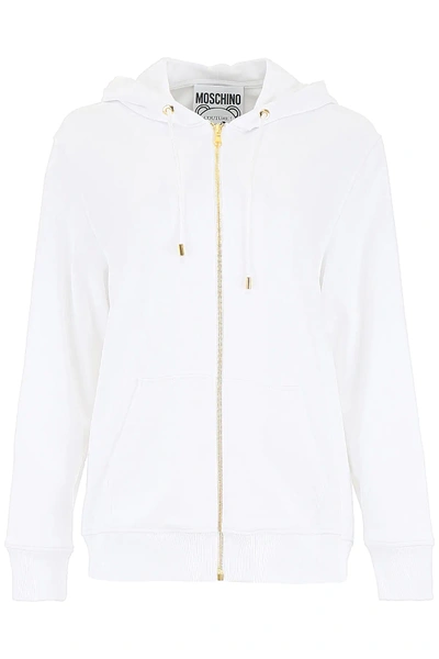 Shop Moschino Teddy Holiday Hoodie In White