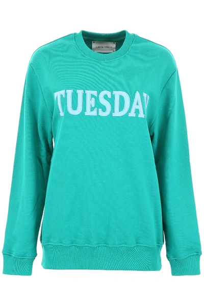 Shop Alberta Ferretti Monday Sweatshirt In Green,light Blue