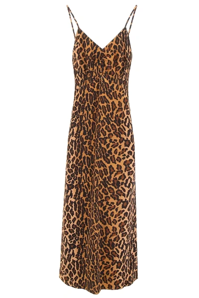 Shop Miu Miu Leopard-printed Dress In Beige,brown