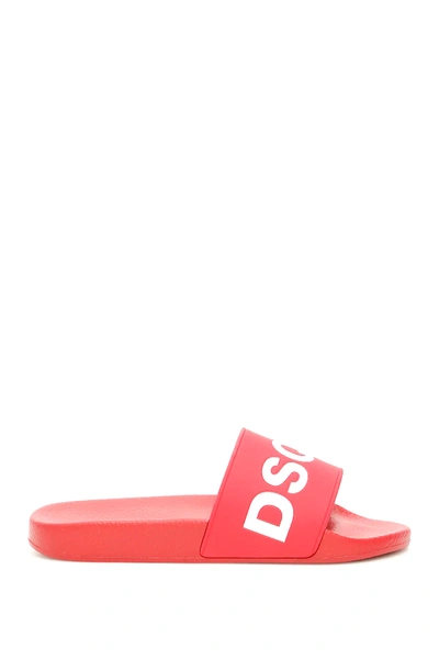 Shop Dsquared2 Rubber Slides In Red,white
