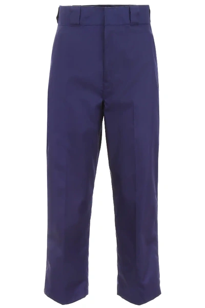 Shop Prada Nylon Trousers In Blue