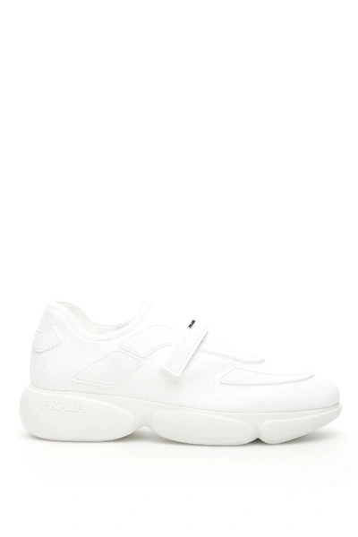 Shop Prada Cloudbust Sneakers In White