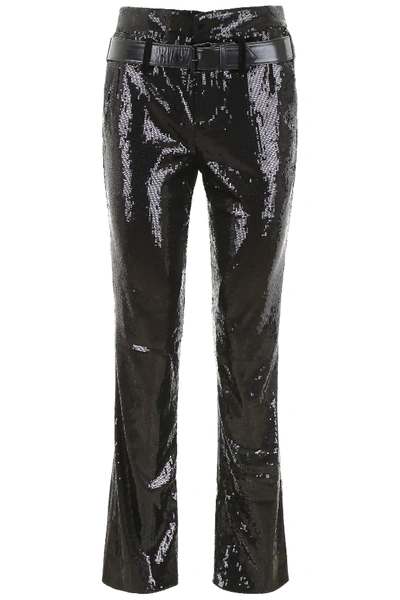 Shop Rta Sequins Trousers In Black