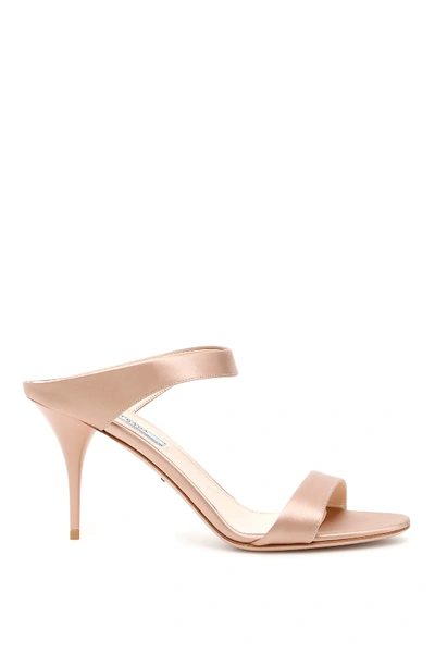 Shop Prada Satin Sandals In Pink