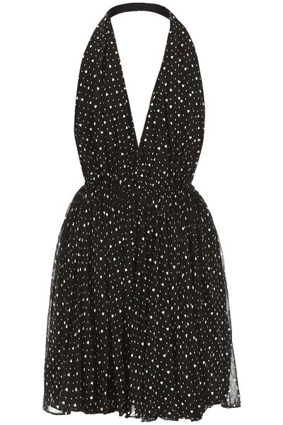 Shop Saint Laurent Printed Jersey Dress In Black,white