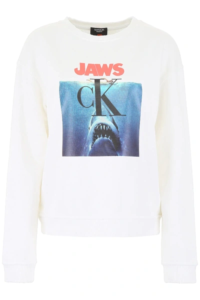 Shop Calvin Klein 205w39nyc Jaws Sweatshirt In White