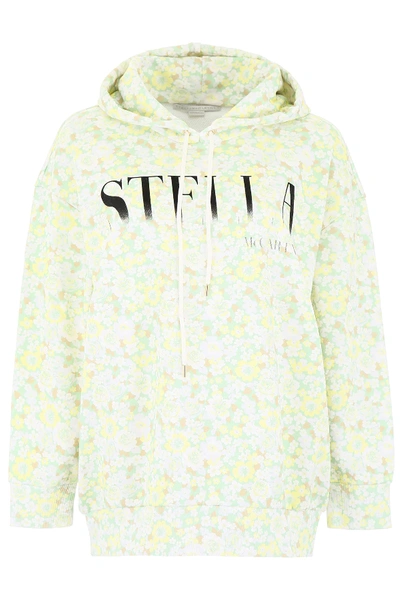 Shop Stella Mccartney Floral-printed Hoodie In Green,black,white