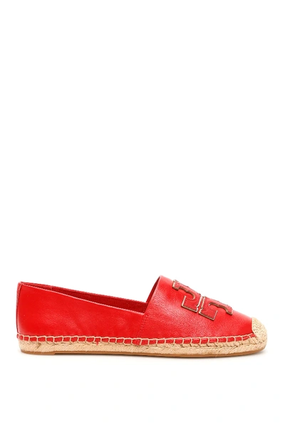 Shop Tory Burch Ines Leather Espadrilles In Red