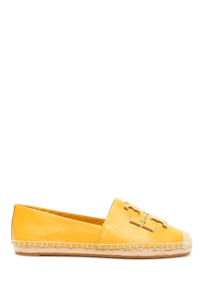 Shop Tory Burch Ines Leather Espadrilles In Yellow