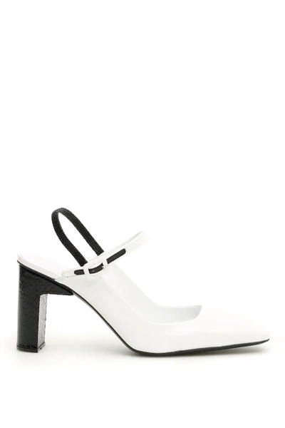 Shop Alyx Bicolor Lara Slingbacks In White,black