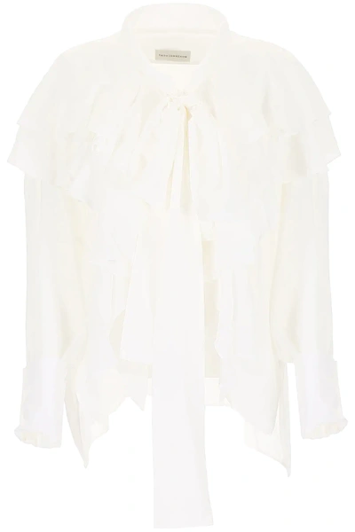 Shop Faith Connexion Silk Blouse In White