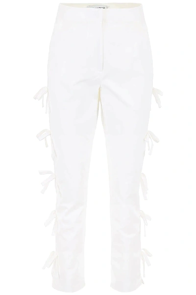 Shop Self-portrait Taffetà Trousers In White