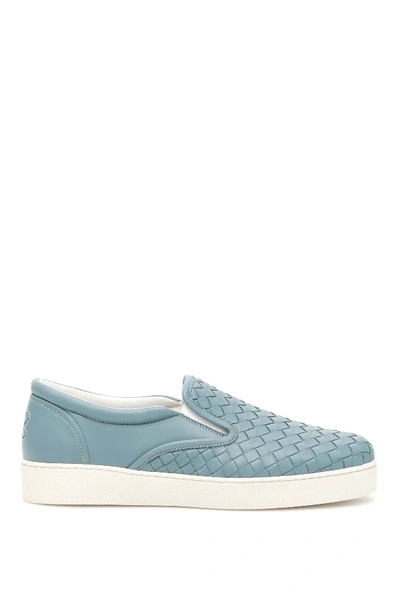 Shop Bottega Veneta Dodger Nappa Sneakers In Light Blue,white