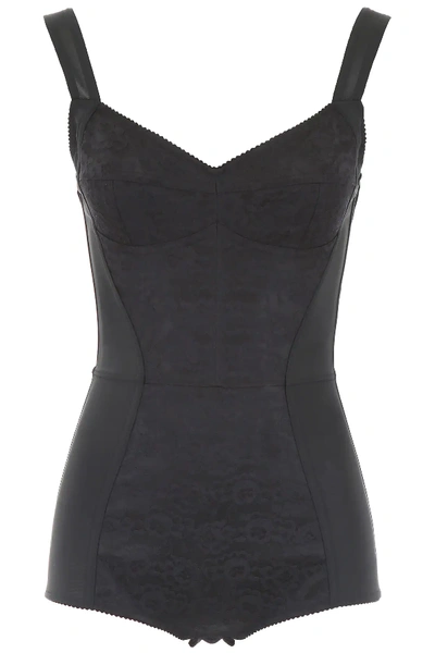 Shop Dolce & Gabbana Corset Bodysuit In Black