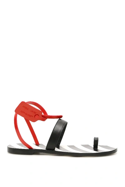 Shop Off-white Capri Zip Tie Sandals In Black,red,white
