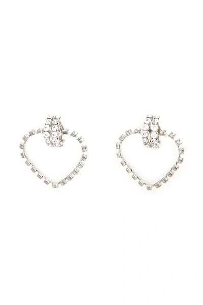 Shop Saint Laurent Smoking Love Earrings In Silver