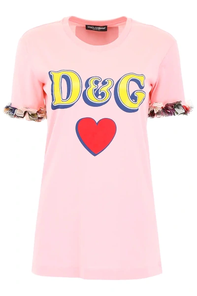 Shop Dolce & Gabbana D&amp;g T-shirt In Pink