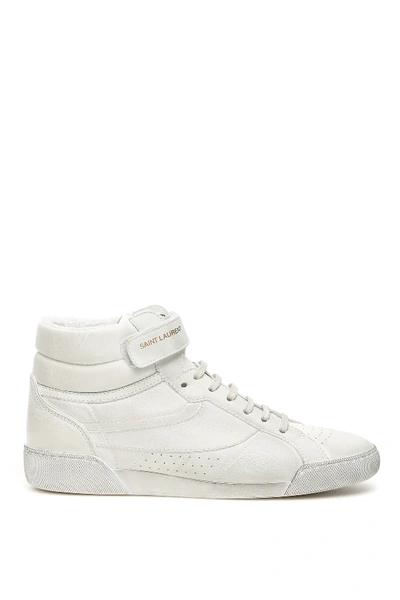 Shop Saint Laurent Lenny Hi-top Sneakers In White