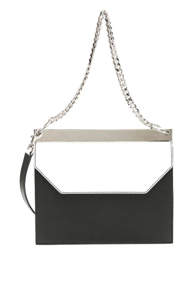 Shop Alexander Mcqueen Drop Chain Bag In White,black