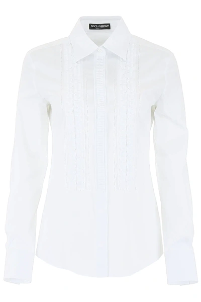 Shop Dolce & Gabbana Frilled Shirt In White