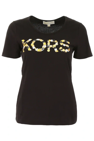 Shop Michael Michael Kors Sequins T-shirt In Black