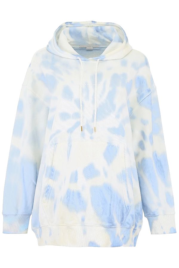 white and blue tie dye hoodie