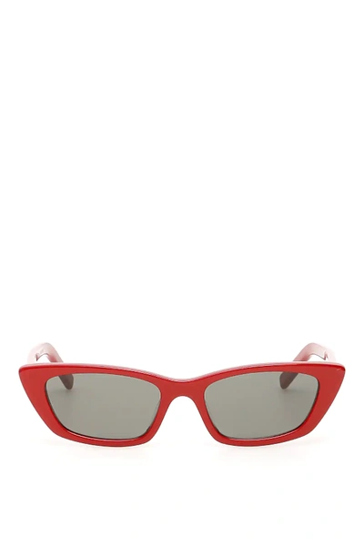 Shop Saint Laurent New Wave Sl 277 Sunglasses In Red,grey