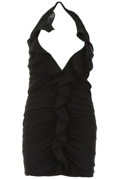 Shop Saint Laurent V-neck Dress In Black