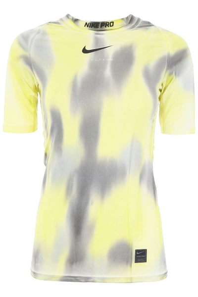 Shop Alyx Nike Logo T-shirt In Grey,yellow