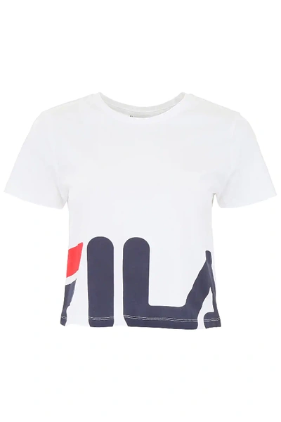 Shop Fila Early Cropped T-shirt In White
