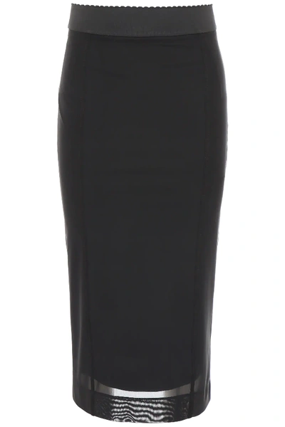 Shop Dolce & Gabbana Mesh Skirt In Black