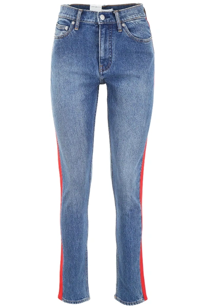 Shop Calvin Klein Jeans Est.1978 Jeans With Side Bands In Blue
