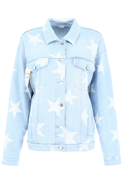 Shop Stella Mccartney Star Print Jacket In Light Blue,white