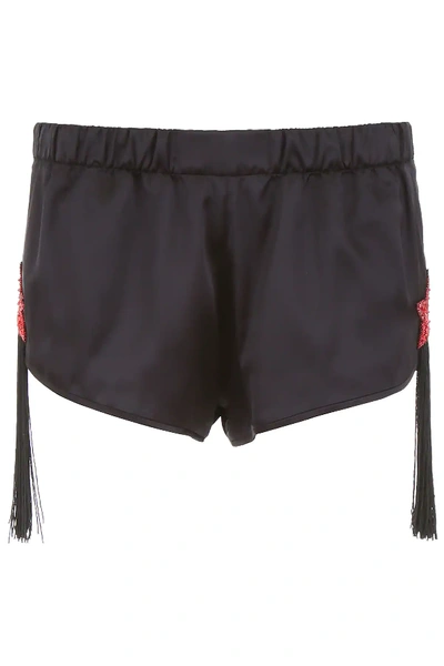 Shop Saint Laurent Shorts With Stars In Black,red