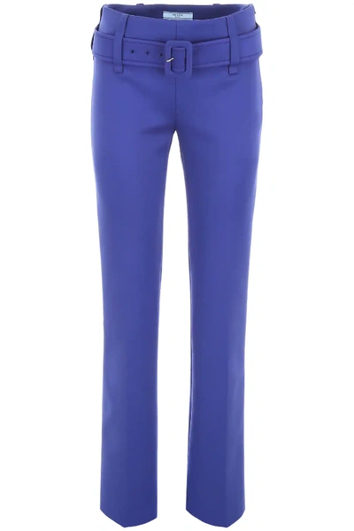 Shop Prada Formal Trousers In Blue