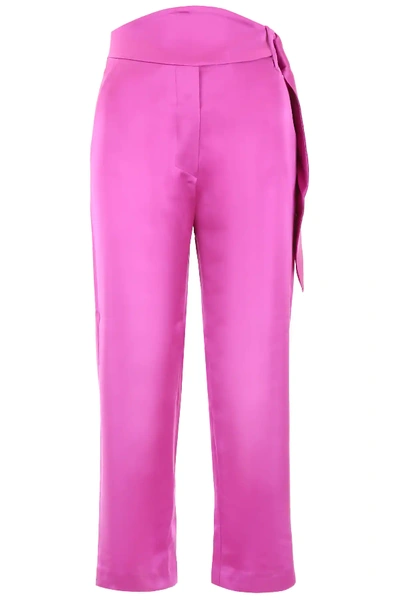 Shop Nanushka High-waisted Trousers In Fuchsia