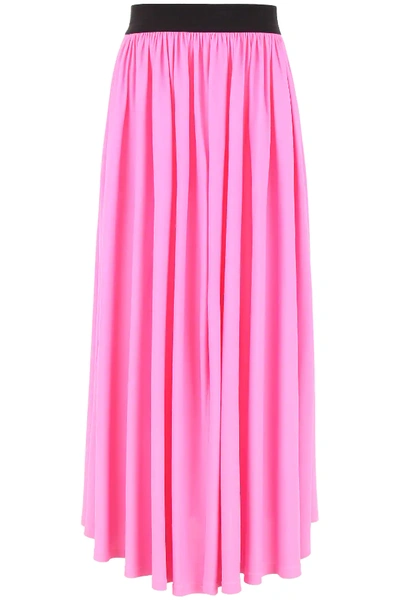 Shop Msgm Jersey Skirt In Pink