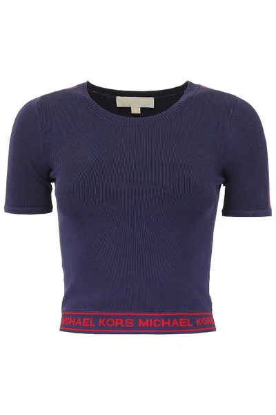 Shop Michael Michael Kors Logo T-shirt In Blue,red