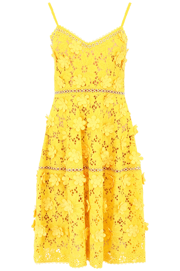 michael michael kors floral appliqué lace dress