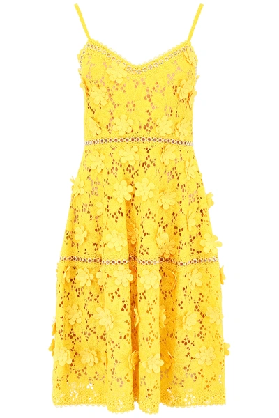 Shop Michael Michael Kors Lace Dress In Yellow
