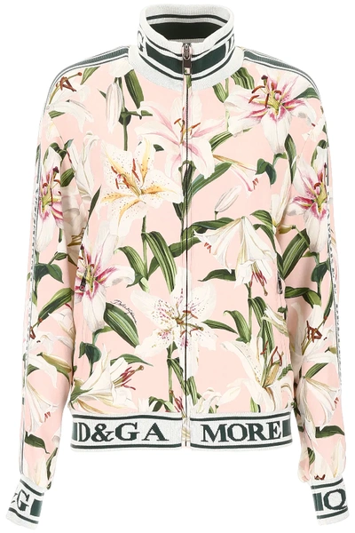 Shop Dolce & Gabbana L'amore È Bellezza Track Jacket In Pink,white,green